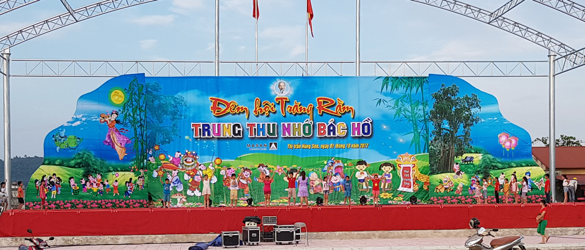 Thi công sân khấu trung thu trăng rằm 2017